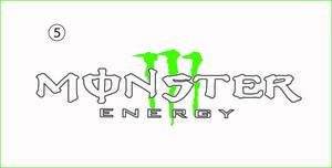 5番MONSTER ENERGY切り文字ステッカー 50cm　2枚