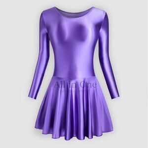 82-91-69 超艶々 光沢シルキー レオタード コスチューム【ULTRA VIOLET,サイズXL】体操服 バレエ コスプレ セクシー レースクイーン.1