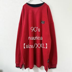 nautica/ノーティカ★90s★フリース★プルオーバー★レッド/赤★XXL