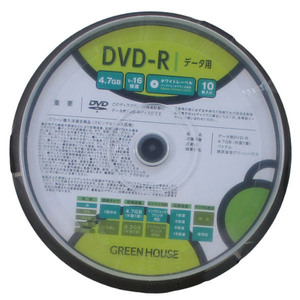 送料無料メール便 DVD-R データ用 10枚入 スピンドル GH-DVDRDB10/6385 グリーンハウスｘ１個