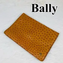 【美品】BALLY バリー レザー オーストリッチ キャメル クラッチバッグ