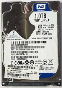 WDC社製 WD10JPVX 1TB 9.5mm厚 中古品(1678) 送料無料