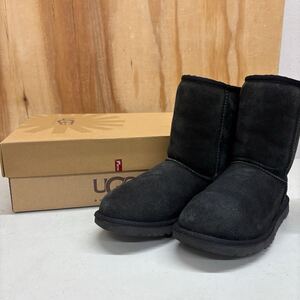 UGG アグ ムートンブーツ ボア ブラック 黒 ブーツ ショートブーツ 22センチ 