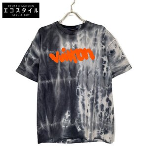 LOUIS VUITTON ルイヴィトン 22AW HNY87W インサイドアウトタイダイロゴプリントTシャツ グレー M トップス コットン メンズ 中古