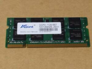 【メモリ】1GBx1枚 ASint PC2 5300 DDR2 667【ノート用】【認識OKジャンク】