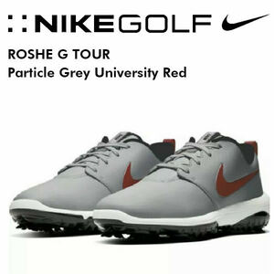 26cmワイド ナイキ ローシG ツアー パーティクルグレー ユニバーシティレッド Nike ROSHE GOLF TOUR 