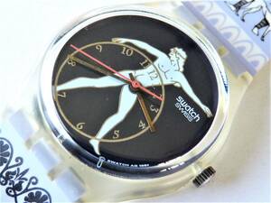 未使用電池取替済 稼働中 スウォッチ レギュラーモデル Swatch 1992年 Discobolus 品番GK141