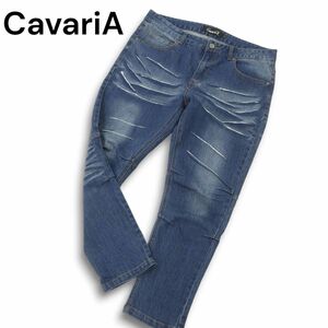 CavariA キャバリア 通年 ストレッチ クロップド丈 USED加工★ スキニー デニム パンツ ジーンズ Sz.46　メンズ　C4B03555_8#R