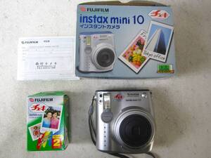 FUJIFILM instax mini10 富士フィルム チェキ インスタントカメラ 未使用チェキフィルムおまけ ジャンク 元箱付 (5743)