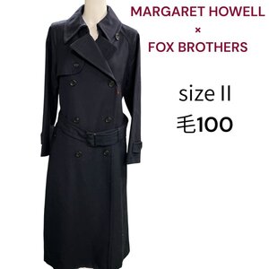 美品　MARGARET HOWELL ×FOX BROTHERS 美形　トレンチコート　　マーガレットハウエル　M4L169 フォックスブラザーズ