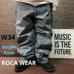 希少❗️ROCA  WEAR ダブルニーワイドパンツ　古着　HIPHOP FUBU