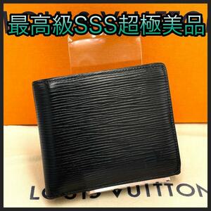 LOUIS VUITTON ルイヴィトン 折財布 エピ ノワール ポルトフォイユNM マルコ 黒 ブラック 正規品 鑑定済 本物 美品 LV コンパクト ミニ財布