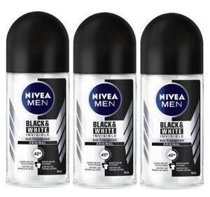 送料込 3本セット NIVEA MEN ニベア メン デオドラント ロールオン インビジブル ブラック & ホワイト 48H 50ml 