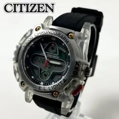 【実働】 CITIZEN C400-L11523 アナデジ クリア 腕時計