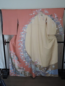 着物 訪問着 袷 正絹 身丈167cm 裄丈69ｃｍ 美品