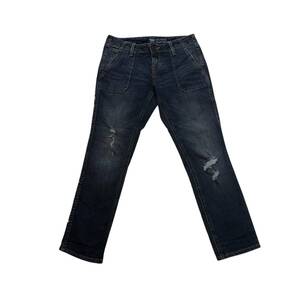 GAP size24 日本W61 ガールフレンドデニム ダメージ加工 ブルー