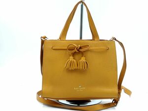 kate spade ケイトスペード レザー タッセル 2WAY ハンド バッグ 黄 ■■ ☆ ebb4 レディース