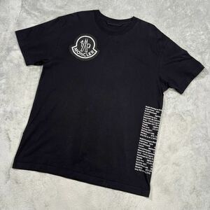 1円〜　極美品　MONCLER モンクレール　半袖Tシャツ　ビッグロゴワッペン　ブラック　Lサイズ 