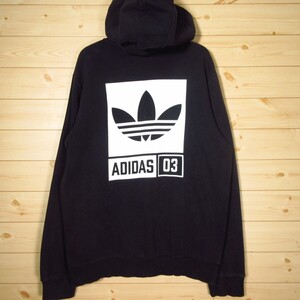 ◎adidas Originals アディダス オリジナルス◆パーカー スウェット ジップアップ 三つ葉 トレフォイル◆メンズ 黒 Mサイズ◆AA1207