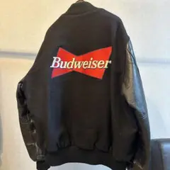 Budweiser スタジャン 黒 ウールレザー