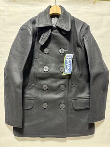 最落無【未使用品】ピーコート U.S.NAVY NAVAL-P-COAT ヘビーメルトン U.S.N.モデル ステンシル 13星ボタン 大戦モデル ブラック 40 日本製