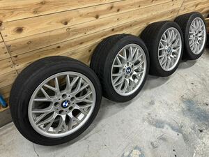 格安売切 BMW BBS アルミ 17インチ 8J 120 5穴 タイヤ　ジャンク 225/45ZR17 DUNLOP 4本 E46 GERMANY ホイール 純正OP 