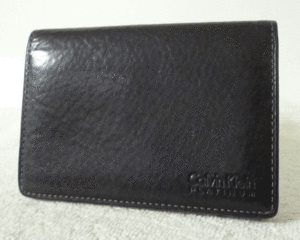 カルバンクライン プラチナム　Calvin Klein PLATINUM　レザー　ブラック　黒　定期入れ　名刺入れ　カードケース