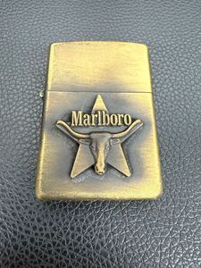 未使用品 レア ZIPPO/ジッポー Marlboro マルボロ ロングホーンスター メタル貼り 91年製 