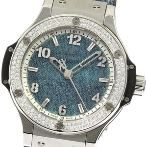 ウブロ HUBLOT 361.SX.2710.NR.1104.JEANS ビッグバン ジーンズ 日本限定 ダイヤベゼル クォーツ レディース 良品 保証書付き_815168