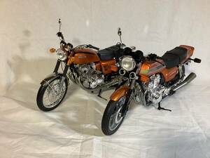 タミヤ1／6ホンダHONDA CB750完成品 新旧2台　オレンジメタリック検　田宮ビッグスケール　お好きな方に