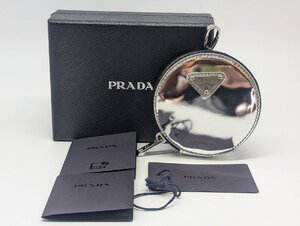 Θ未使用品【PRADA プラダ ポーチ コインケース 三角プレートロゴ 1TL431 SPAZZOLATO/ARGENTO (シルバー系)　レディース 】HM1484