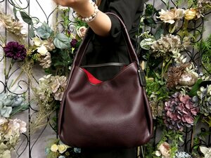 ●超美品●新品同様●COACH コーチ●バンディット ホーボー●87363●カーフ レザー 本革●ハンド トート バッグ●ボルドー 黒●B5●Js50635