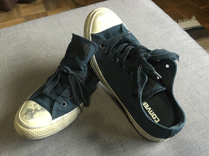 ★CONVERSE コンバース USAモデル クラッシュ ダメージモデル レア物 24.5cm L.A購入 中古美品 ★