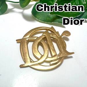 Christian Dior クリスチャン ディオール ブローチ ゴールド ロゴ