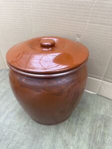 かめ 蓋付 丸壺 漬物　陶器