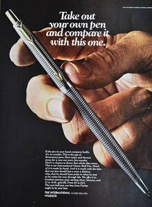 稀少・広告！1968年パーカー ボールペン広告/Parker Ball Pen/文房具/D