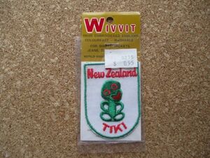 80s ニュージーランドNEW ZEALANDテキィTIKIワッペン/マオリ族MaoriビンテージSOUVENIR WIVVIT BADGE神TRAVEL NZ民芸VINTAGE PATCH D17