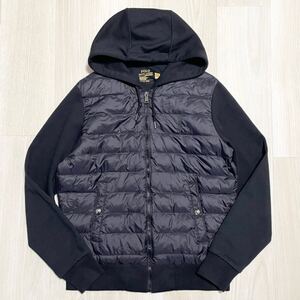 【近年モデル QRコード 美品】POLO RALPH LAUREN ハイブリッドパーカー ドライバーズニット 中綿 黒 メンズ ポロラルフローレン 切替