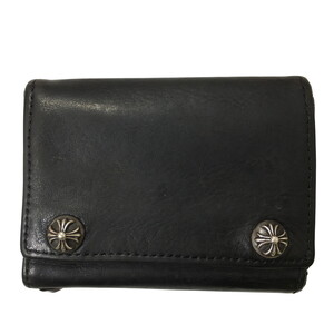 CHROME HEARTS クロムハーツ 3フォールド レザーウォレット クロスボタン 三つ折り財布 3 FOLD WALLET CRS BTTN CROSS