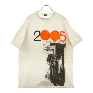 STUSSY ステューシー 00S SF Chapter Exclusive Tee グラフィックプリント クルーネック コットン 半袖Tシャツ カットソー ホワイト