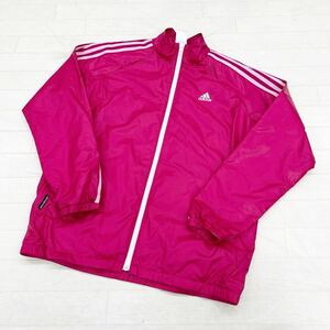 1251◎ adidas アディダス トップス スポーツ ウェア ウィンド ブレーカー ジャケット フルジップ カジュアル ピンク レディースOT