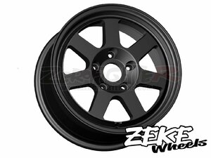 送料E★ゼロファイターZEKEマットブラック 15x7J+35 PCD114.3/5H★ジークEK9 DC2 DB8シビックタイプR インテグラ T-R TYPER JDM USDM90年代