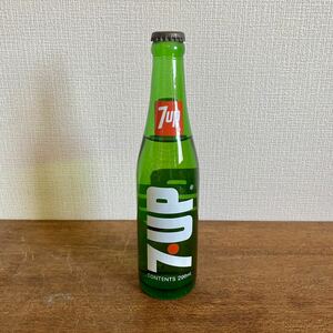 昭和レトロ　7UP ガラス瓶　中身入り　296ml / セブンアップ　ガラスボトル　ジュース　当時物　希少