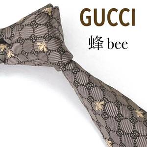 GUCCI グッチ ネクタイ 最高級シルク 蜂 bee GG柄 ナロータイ 現行