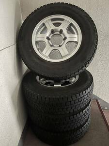 ハイエース100系 195/80R15 107/105L LT【4本セット】 ホイール付き DUNLOP DSV-01 ダンロップ スタッドレスタイヤ