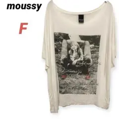 moussy マウジー　半袖　白T プリントTシャツ　フリーサイズ　ホワイト　白