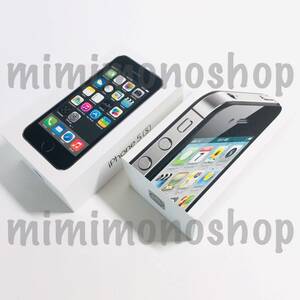 ※本体無し◇即決【空箱ケース 2個セット】【 iPhone 5S 32GB スペースグレイ / iPhone 4S 32GB ブラック 】 アップル ピン＆シール付き