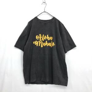 KZ2003★FUNG : aloha mahalo プリントTシャツ★M★チャコールグレー ファング