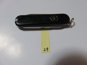 VICTORINOX ビクトリノックス SWISS スイス 携帯 ナイフ ツールナイフ アウトドア キャンプ №29 ブラック 黒 サイズ58-15-8㎜ ユーズド