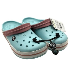 仙15【未使用】Crocs crocband サンダル 22cm M4/W6 ice blue クロックス クロックバンド アイスブルー 水色系 タグ付き